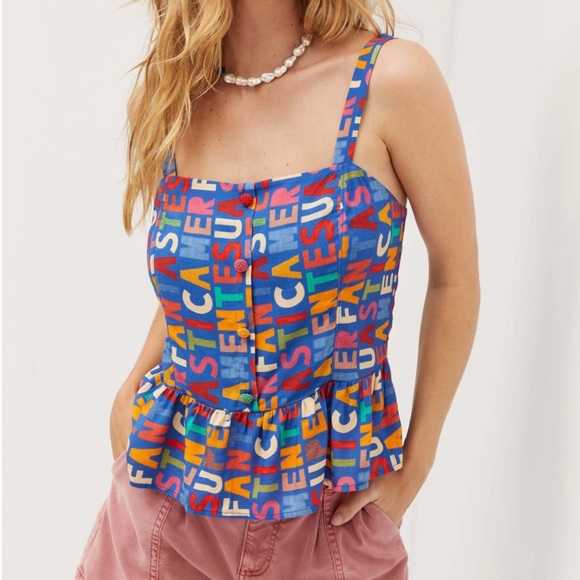 FARM Rio Tops - Farm Rio Fantastic Peplum Tank